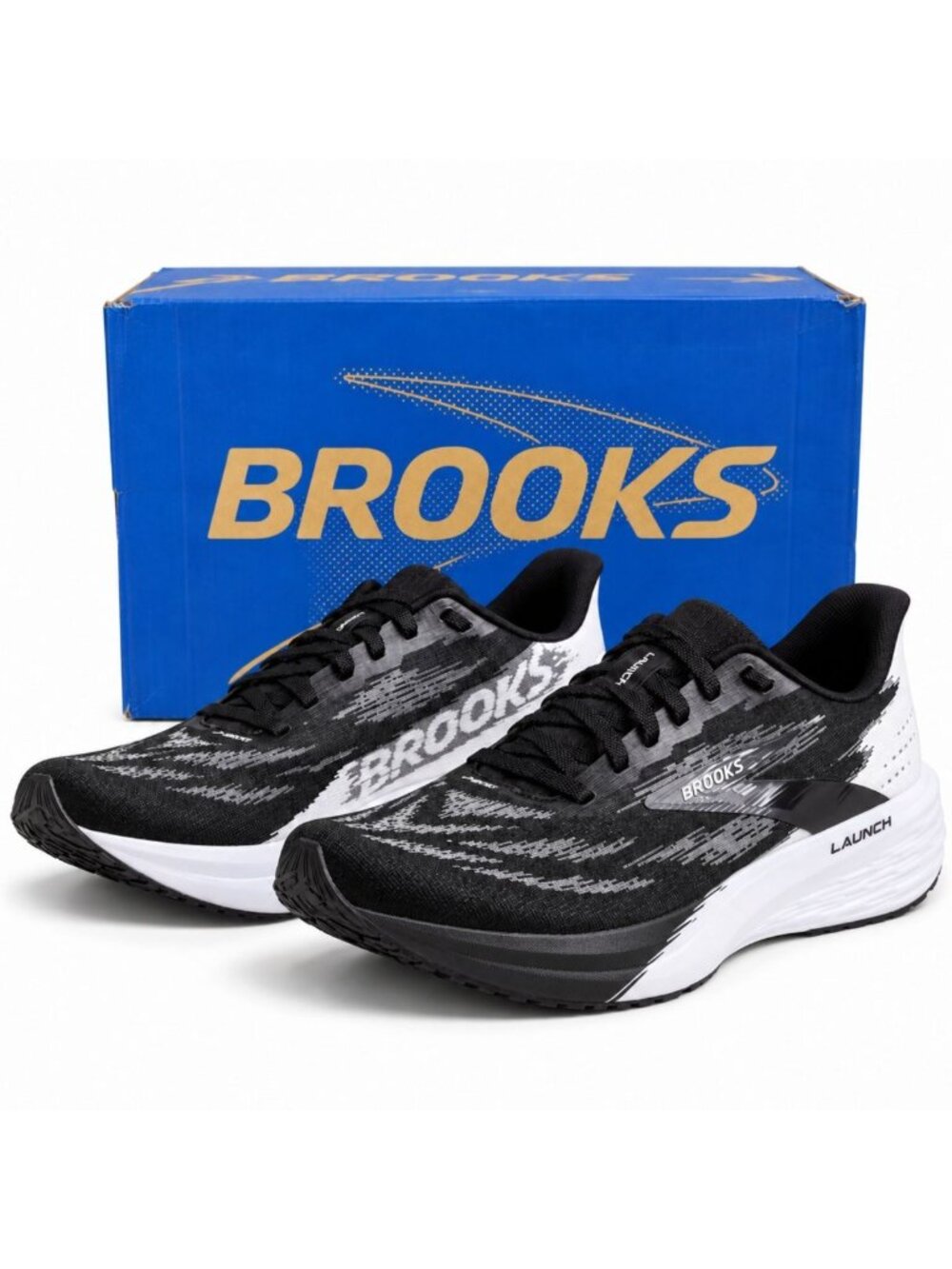 Brooks Launch 11 Mens 11.5 D Black White Lightweight Running Walking Shoes